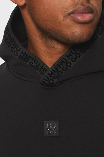 Hugo Pamuklu Regular Fit Kapüşonlu Logolu Erkek Sweat 50521429 001 SİYAH - 4