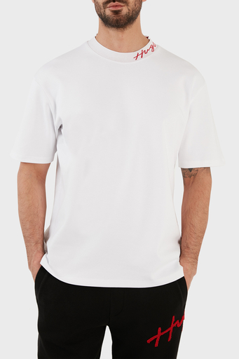 Hugo Pamuklu Relaxed Fit Bisiklet Yaka Erkek T Shirt 50482916 100 BEYAZ - 1