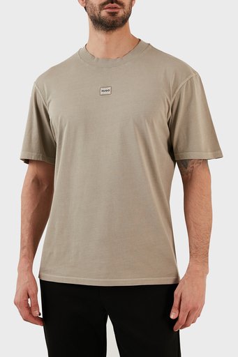 Hugo Pamuklu Relaxed Fit Bisiklet Yaka Erkek T Shirt 50486439 249 TOPRAK - 4