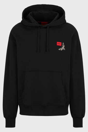 Hugo Pamuklu Relaxed Fit Kanguru Cepli Kapüşonlu Erkek Sweat 50484748 001 SİYAH - 10
