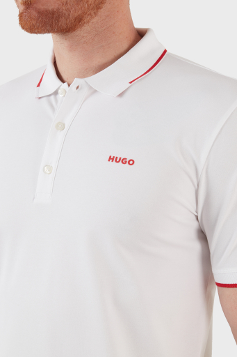 Hugo Pamuklu Slim Fit Düğmeli Polo T Shirt Erkek Polo Yaka T Shirt 50467344 100 BEYAZ - 10