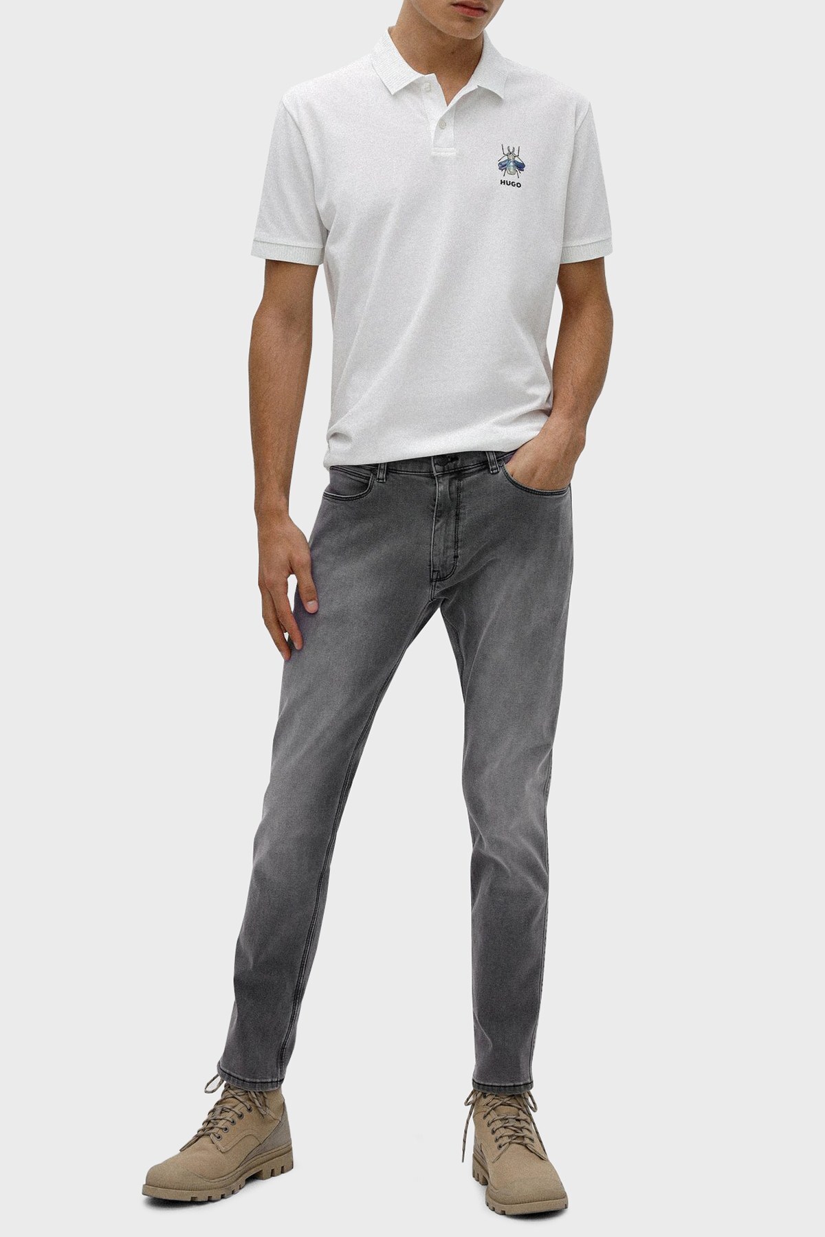 Hugo Pamuklu Streç Normal Bel Extra Slim Fit Jeans Erkek Kot Pantolon 50466748 030 GRİ