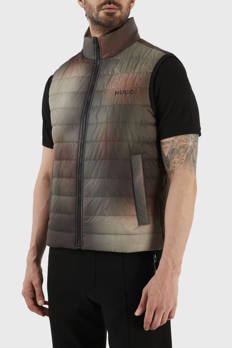 Hugo Regular Fit Fermuarlı Dik Yaka Şişme Erkek Yelek 50485247 960 HAKİ - 2