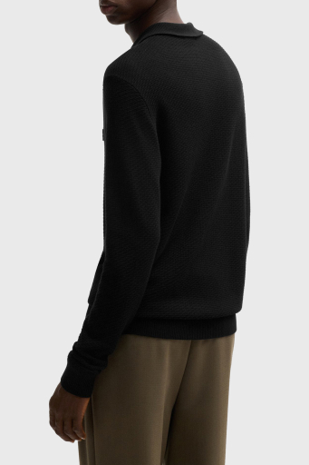 Hugo Regular Fit Yarım Fermuarlı Polo Yaka Erkek Kazak 50516640 001 SİYAH - 2