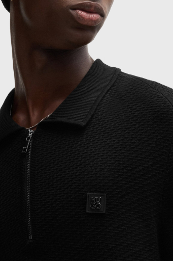 Hugo Regular Fit Yarım Fermuarlı Polo Yaka Erkek Kazak 50516640 001 SİYAH - 4