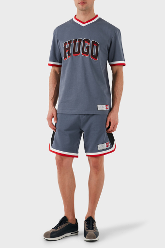 Hugo Şeritli % 100 Pamuk Relaxed Fit Normal Bel Erkek Short 50510163 462 MAVİ - 9