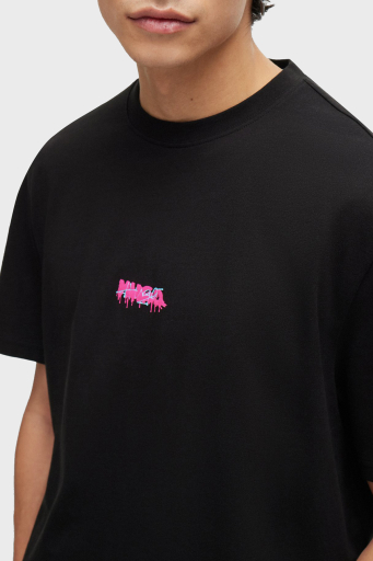 Hugo Sırt Baskılı Pamuklu Relaxed Fit Erkek T Shirt 50509966 001 SİYAH - 9