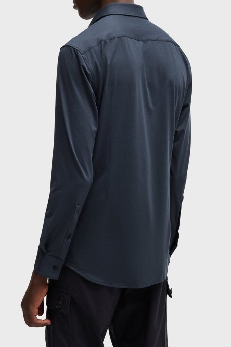 Hugo Slim Fit Jarse Erkek Gömlek 50519844 405 LACİVERT - 3