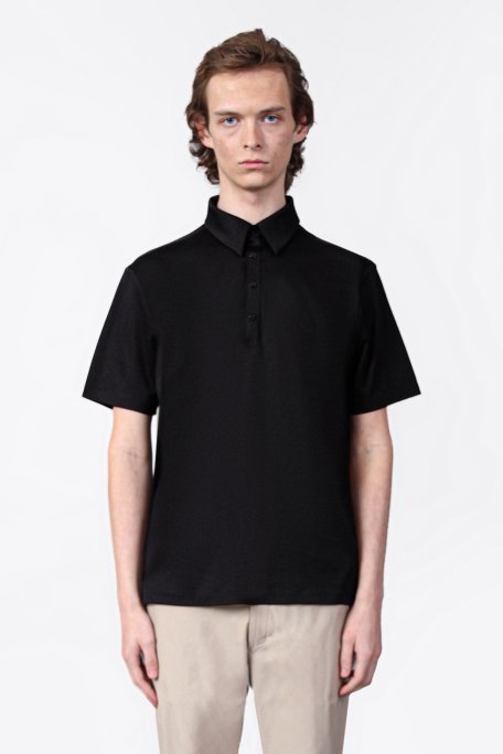 Isaora % 100 Pamuk Regular Fit Erkek Polo Yaka T Shirt ISR3303 BLCK SİYAH - 1