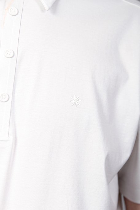 Isaora % 100 Pamuk Regular Fit Erkek Polo Yaka T Shirt ISR3303 WHT BEYAZ - 4