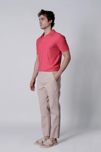Isaora Fitilli Relaxed Fit Normal Bel Düz Paça Erkek Pantolon M24P5902 STN TAŞ - 2