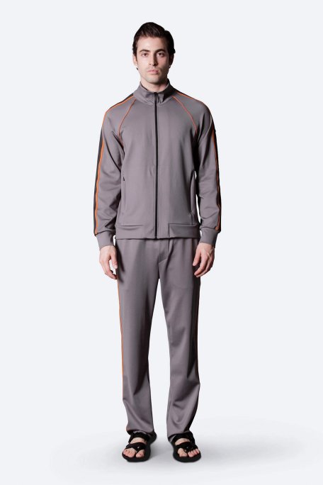 Isaora Şerit Detaylı Streç Relaxed Fit Normal Bel Düz Paça Jogger Erkek Pantolon M24S5404 NRD GRİ - 1