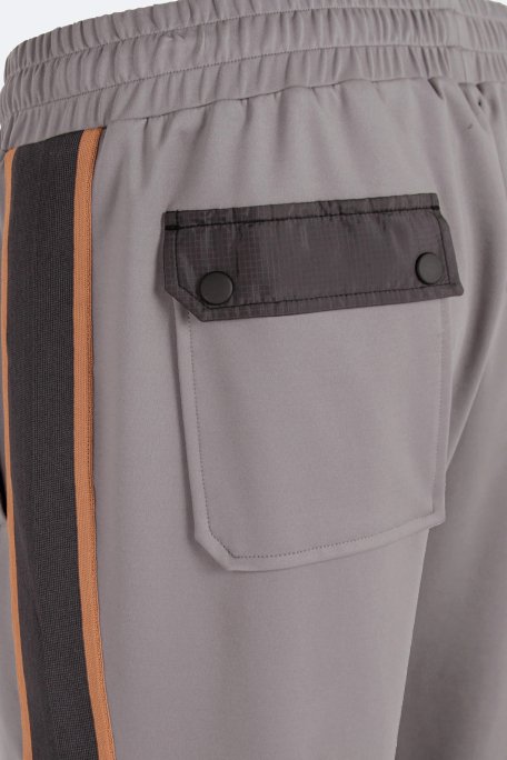 Isaora Şerit Detaylı Streç Relaxed Fit Normal Bel Düz Paça Jogger Erkek Pantolon M24S5404 NRD GRİ - 5