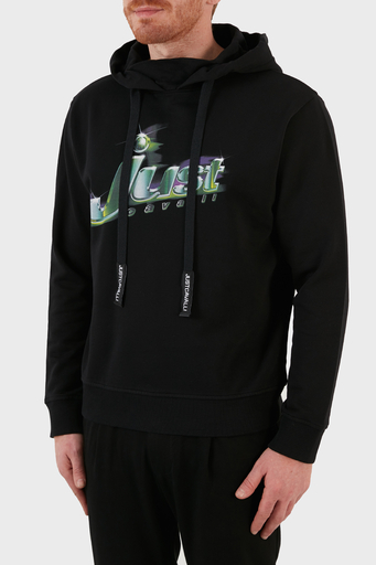 Just Cavalli Baskılı Kapüşonlu Regular Fit Pamuklu Erkek Sweat S01GU0145 N2518 900 SİYAH - 2