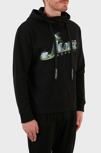 Just Cavalli Baskılı Kapüşonlu Regular Fit Pamuklu Erkek Sweat S01GU0145 N2518 900 SİYAH - 3