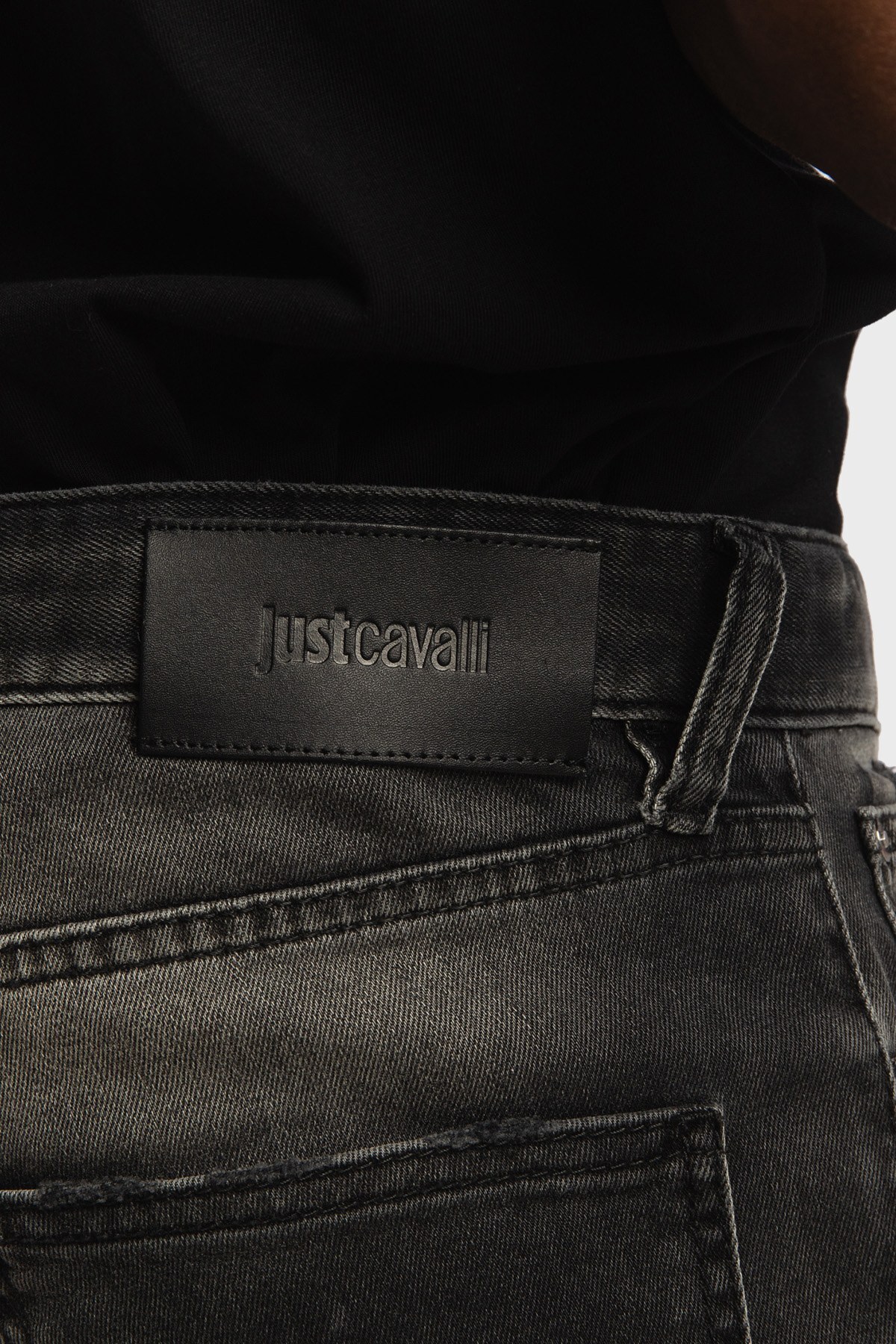 Just Cavalli Yırtık Detaylı Pamuklu Slim Fit Jeans Erkek Kot Pantolon S01LA0143 N31930 900 SİYAH