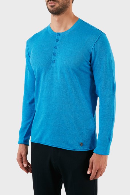 Karl Lagerfeld % 100 Keten Slim Fit Düğmeli Sıfır Yaka Erkek Kazak 655045 0 521305 640 SAKS - 8