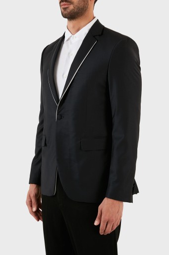Karl Lagerfeld Yün Karışımlı Regular Fit Tek Düğmeli Çift Yırtmaçlı Erkek Ceket 155261 10 521096 990 SİYAH - 8