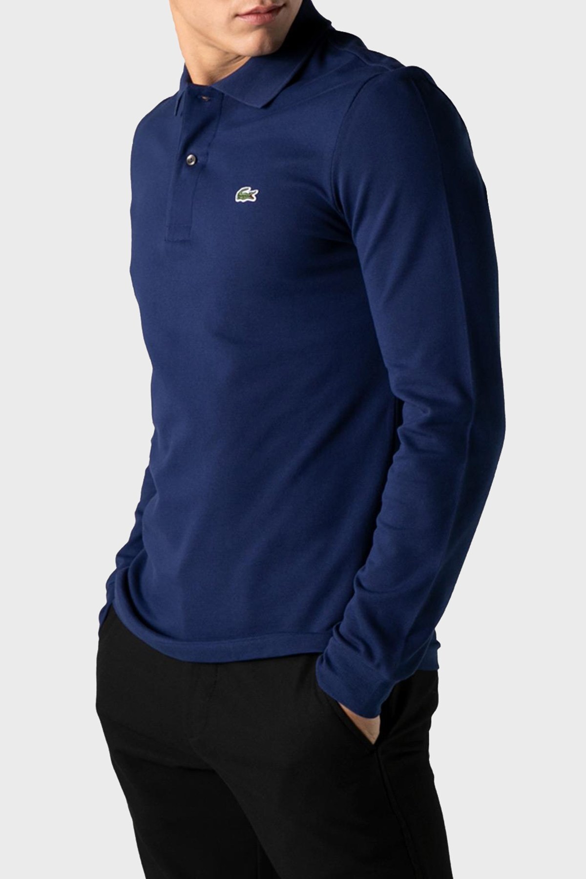 Lacoste % 100 Pamuk Classic Fit Düğmeli T Shirt Erkek Polo L1312 78X LACİVERT