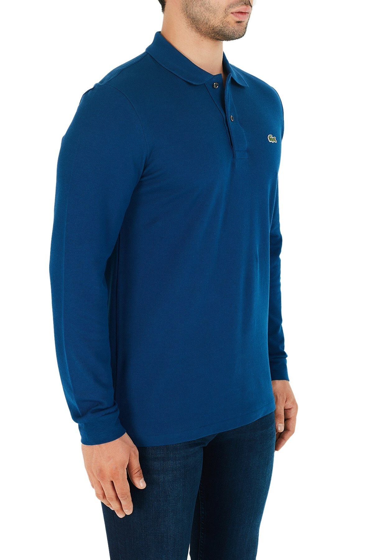 Lacoste % 100 Pamuk Düğmeli T Shirt Erkek Polo L1312 HBM MAVİ