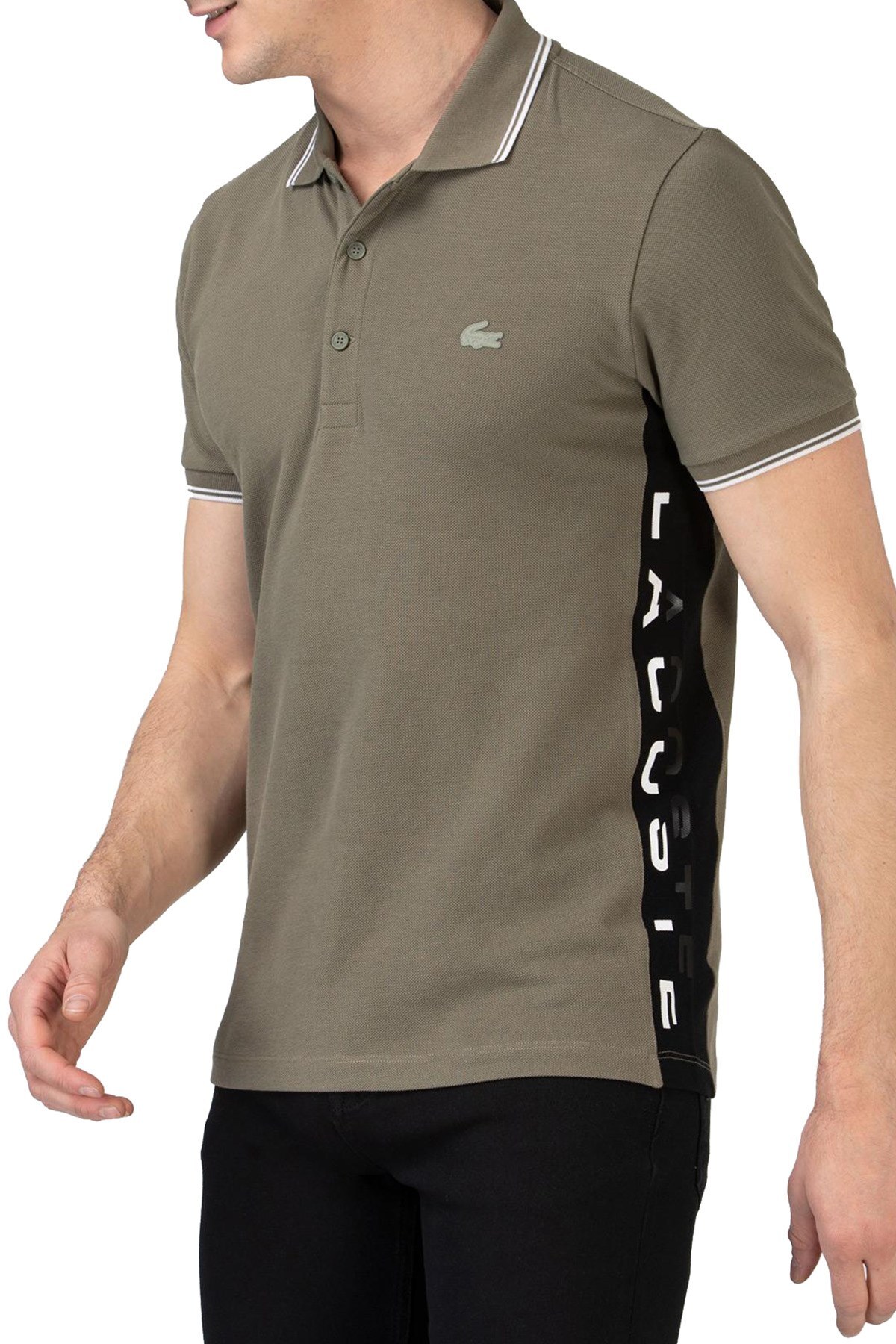 Lacoste % 100 Pamuklu Slim Fit T Shirt Erkek Polo PH0102 02H HAKİ