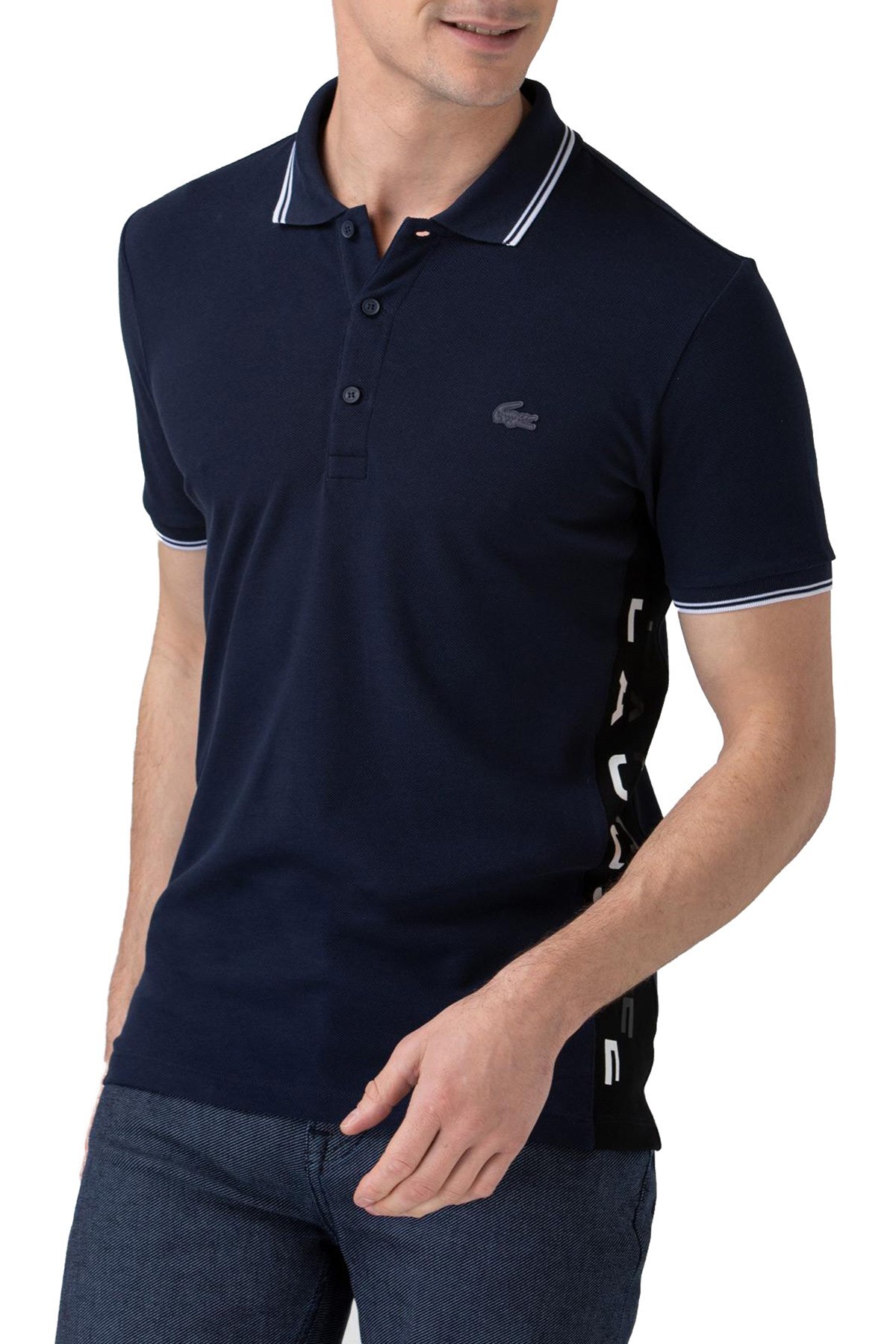 Lacoste T Shirt Erkek Polo PH0102 02L LACİVERT