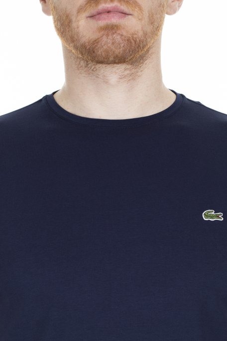 Lacoste Slim Fit Bisiklet Yaka % 100 Pamuk Erkek T Shirt TH0998 166 LACİVERT - 6