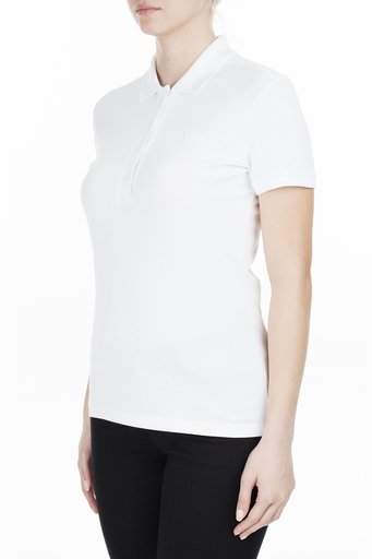 Lacoste Yaka T Shirt Bayan Polo PF5462 001 BEYAZ - 3