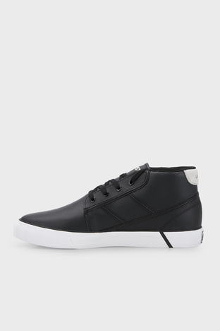 Lacoste - Lacoste Logolu Deri Sneaker Erkek Ayakkabı 740CMA0024 454 SİYAH-BEYAZ (1)