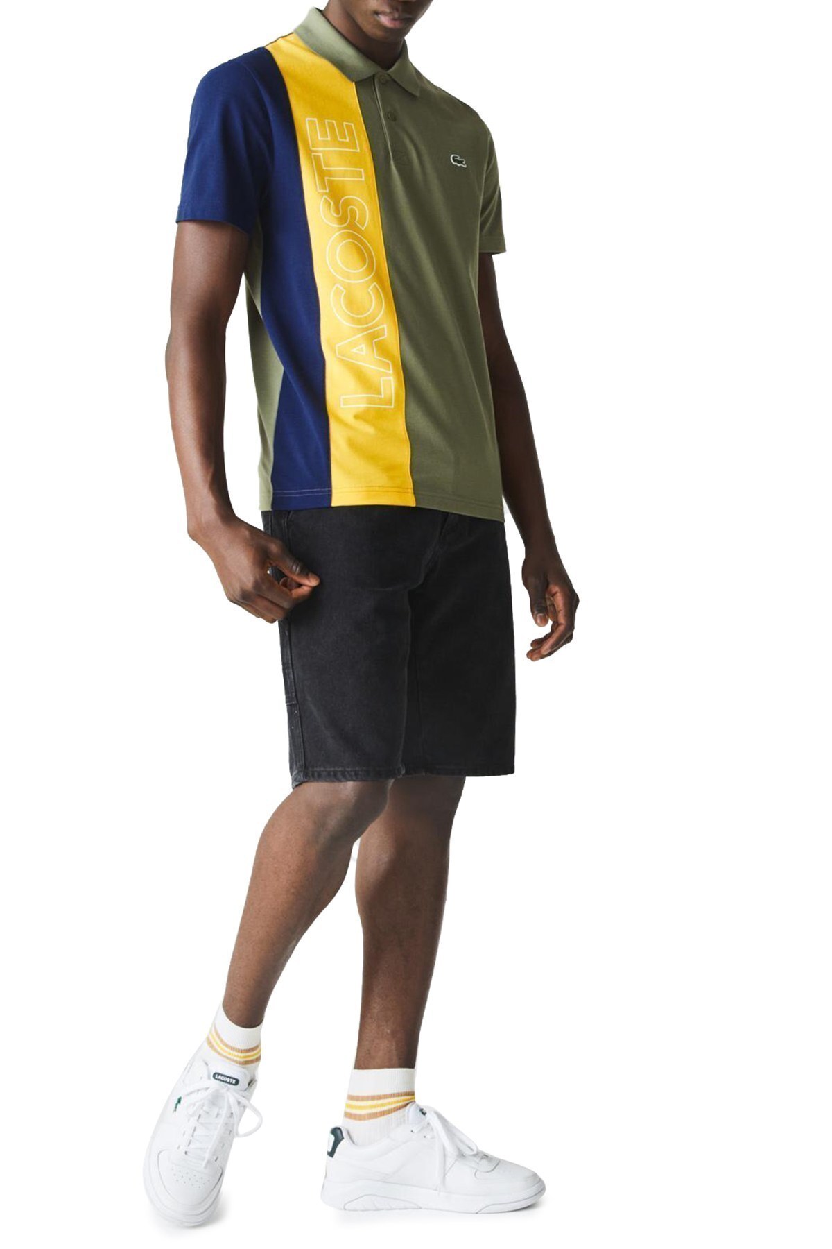 Lacoste Pamuklu Baskılı Regular Fit T Shirt Erkek Polo YH9852 XHR HAKİ