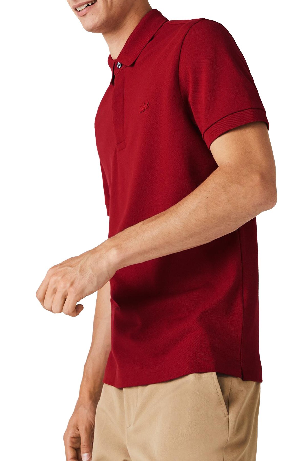Lacoste Pamuklu Regular Fit T Shirt Erkek Polo PH5522 Z1Q BORDO