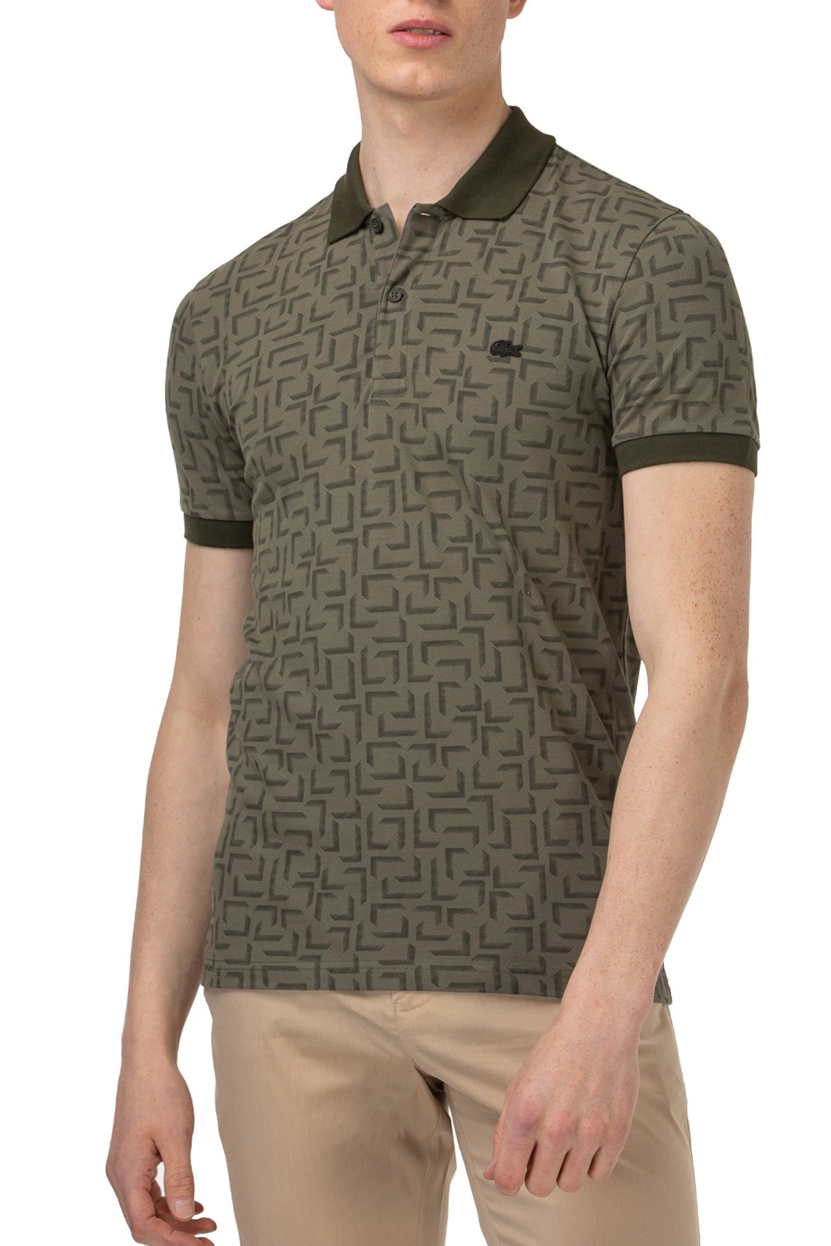 Lacoste Pamuklu Slim Fit Düğmeli T Shirt Erkek Polo PH0157 57H HAKİ