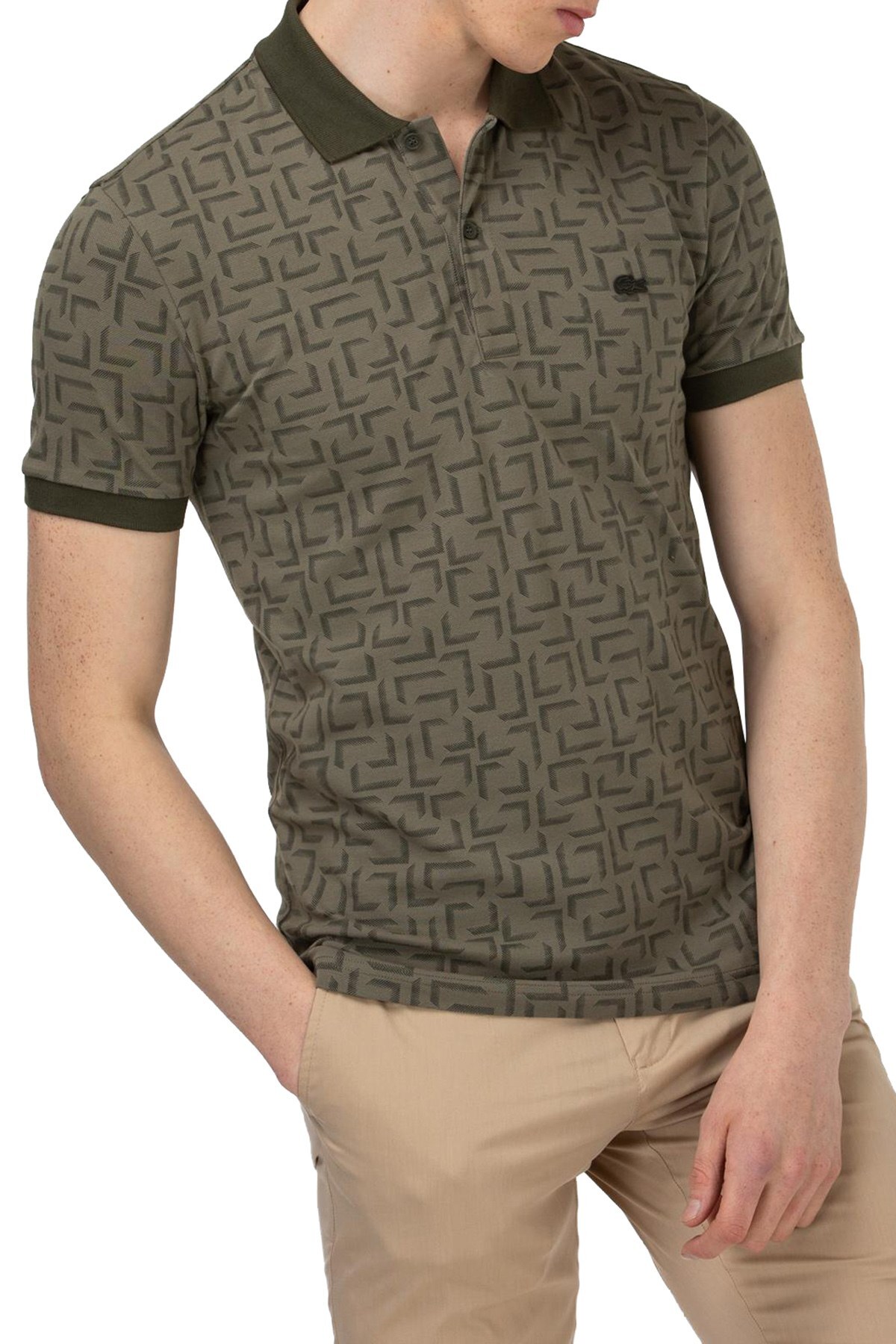 Lacoste Pamuklu Slim Fit Düğmeli T Shirt Erkek Polo PH0157 57H HAKİ