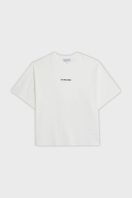 Les Benjamins % 100 Pamuk Oversize Fit Bisiklet Yaka Logolu Bayan T Shirt LBNOOSESSFUTS-306 BEYAZ - 5