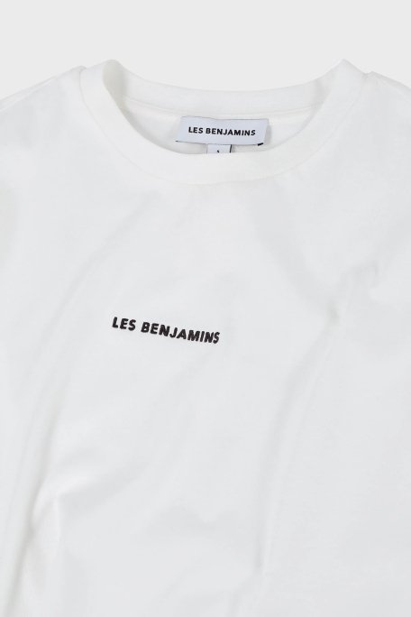 Les Benjamins % 100 Pamuk Oversize Fit Bisiklet Yaka Logolu Bayan T Shirt LBNOOSESSFUTS-306 BEYAZ - 6