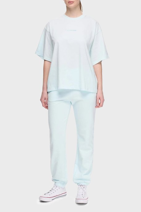 Les Benjamins % 100 Pamuk Oversize Fit Bisiklet Yaka Logolu Bayan T Shirt LBNOOSESSFUTS-311 BEBE MAVİ - 2