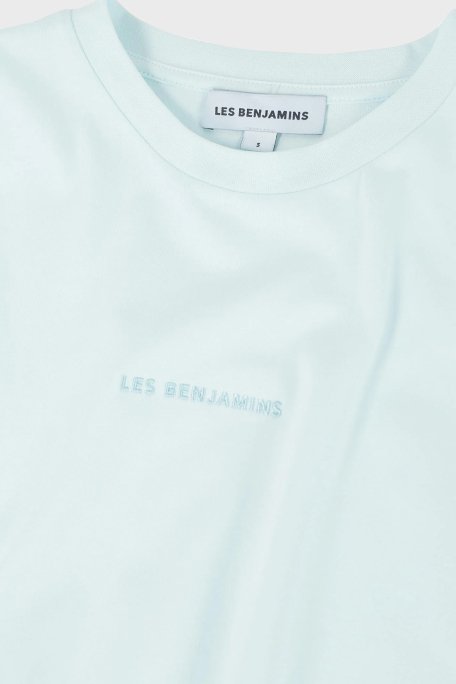 Les Benjamins % 100 Pamuk Oversize Fit Bisiklet Yaka Logolu Bayan T Shirt LBNOOSESSFUTS-311 BEBE MAVİ - 6