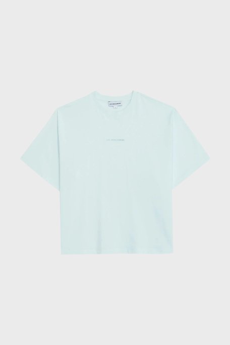 Les Benjamins % 100 Pamuk Oversize Fit Bisiklet Yaka Logolu Bayan T Shirt LBNOOSESSFUTS-311 BEBE MAVİ - 7