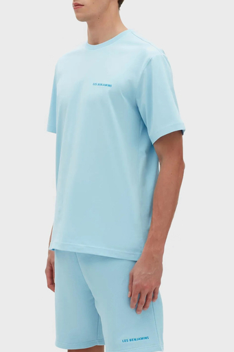 Les Benjamins % 100 Pamuk Regular Fit Bisiklet Yaka Erkek T Shirt LB23SSESSMUTS-303 MAVİ - 5