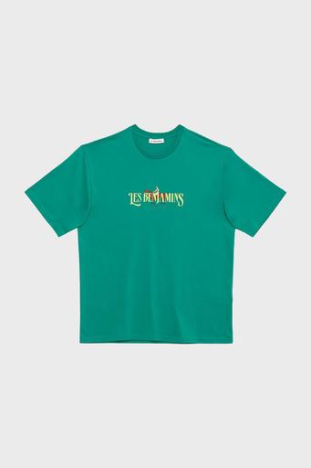 Les Benjamins % 100 Pamuk Relaxed Fit Bisiklet Yaka Erkek T Shirt LB23SSHOEMUTS-006 YEŞİL - 5