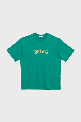 Les Benjamins % 100 Pamuk Relaxed Fit Bisiklet Yaka Erkek T Shirt LB23SSHOEMUTS-006 YEŞİL - 6