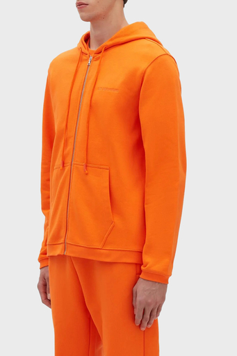 Les Benjamins % 100 Pamuk Regular Fit Fermuarlı Kapüşonlu Erkek Sweat LB23SSESSMUZH-302 TURUNCU - 2