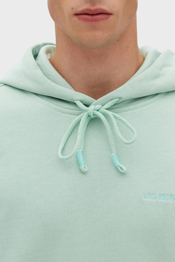 Les Benjamins % 100 Pamuk Regular Fit Kanguru Cepli Kapüşonlu Erkek Sweat LB23SSESSMUHD-304 YEŞİL - 5