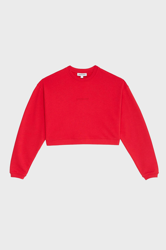 Les Benjamins % 100 Pamuklu Relaxed Fit Bisiklet Yaka Bayan Sweat LB24FWESSFUSW-302 KIRMIZI - 6