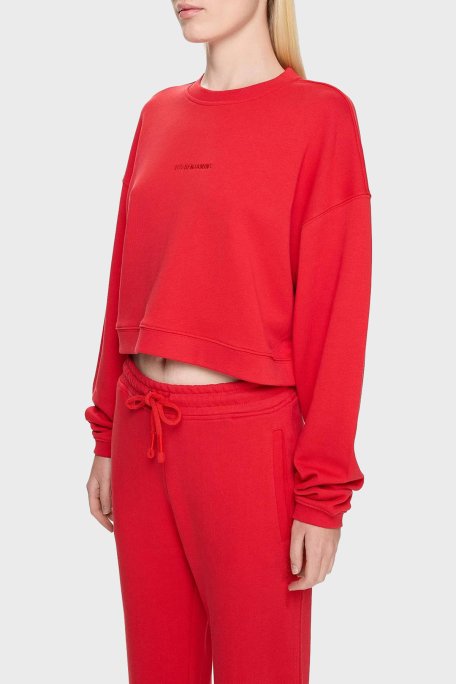 Les Benjamins % 100 Pamuklu Relaxed Fit Bisiklet Yaka Bayan Sweat LB24FWESSFUSW-302 KIRMIZI - 1
