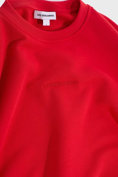Les Benjamins % 100 Pamuklu Relaxed Fit Bisiklet Yaka Bayan Sweat LB24FWESSFUSW-302 KIRMIZI - 5