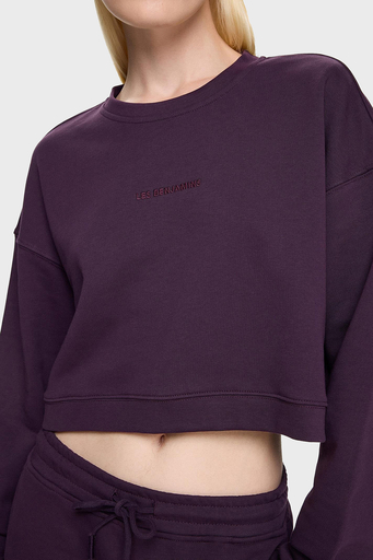 Les Benjamins % 100 Pamuklu Relaxed Fit Bisiklet Yaka Bayan Sweat LB24FWESSFUSW-303 MOR - 1