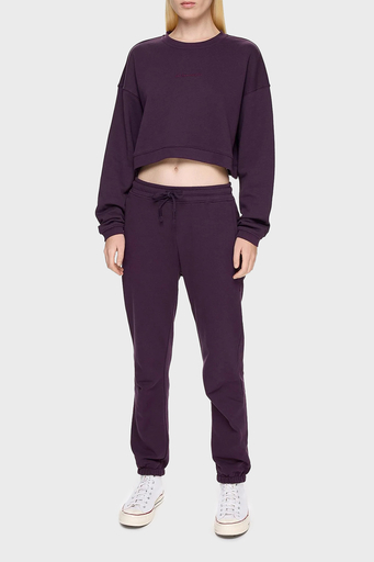 Les Benjamins % 100 Pamuklu Relaxed Fit Bisiklet Yaka Bayan Sweat LB24FWESSFUSW-303 MOR - 3