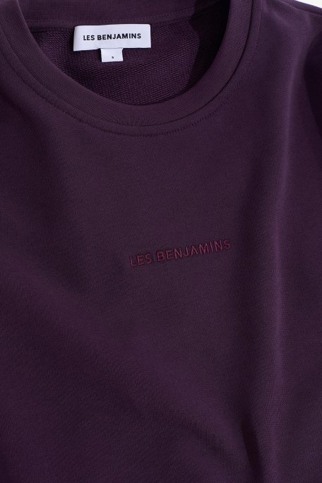 Les Benjamins % 100 Pamuklu Relaxed Fit Bisiklet Yaka Bayan Sweat LB24FWESSFUSW-303 MOR - 4