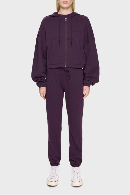 Les Benjamins % 100 Pamuklu Relaxed Fit Kapüşonlu Bayan Sweat LB24FWESSFUZH-303 MOR - 2
